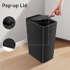 Aoibox Bathroom Trash Can with Lid, Small Garbage Bin, Press Top Wastebasket with Pop-Up Lid for Bedroom, Living Room, Office (Black) - 4 of 4