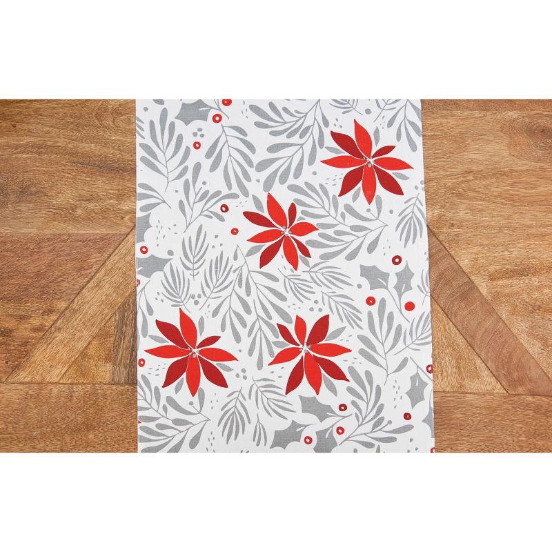 C&F Home Poinsettia Christmas Printed Christmas Winter Table Runner, 3 of 8