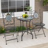 Tangkula 24 Inch Patio Bistro Table Metal Structure w/ Ceramic Tile Tabletop Heavy-Duty - 4 of 4