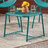 GDFStudio Estella Outdoor Rectangular Iron Side Table with Metal Mesh - 2 of 4