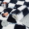 Modern Checkered Runner Rug, Ultra-Soft High Pile Non-Slip Shaggy Carpet for Hallway Bedroom Entryway - 4 of 4