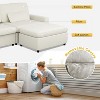 Vipbear Sectional Couch With Armrests, Modular Deep Seat Sofa With Ottoman, 89" Modern Corduroy Couches For Living Room, Apartment, Office, Gray/Beige - 4 of 4