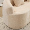 Modern Curved Loveseat Sofa with Round Armrest and 2 Pillows, Compact Size for Living Room or Bedroom -3irtyhousy - 3 of 4