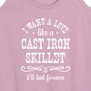 Women's - Instant Message - I Want A Love Like a Cast Iron Skillet; It'll Last Forever Graphic Racerback Tank - 2 of 4