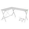Vynxaria White L-Shaped Computer Desk with CPU Holder Modern Corner Design for Home Office Gaming Minimalist Spaces - 2 of 4