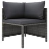 VidaXL 5 Piece Patio Sofa Set with Cushions Gray Poly Rattan - 3 of 4