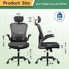 Ergonomic Office Chair for 5'2"-6'4" Users, High Back Mesh Computer Desk Chair with Flip-up Armrests, Capacity Home Office Chair,  Black - 2 of 4