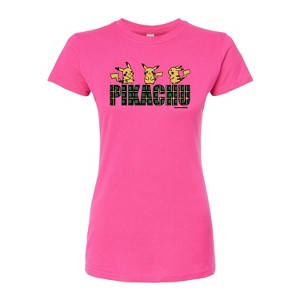 Women's - Pokémon - Plaid Pikachu Fitted Graphic T-Shirt - 1 of 3