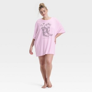 Women's Graphic Oversized T-Shirt Sleep Dress - Wild Fable™ - 1 of 3