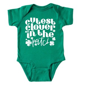 The Juniper Shop Cutest Clover In The Patch Baby Short Sleeve Bodysuit - 1 of 4
