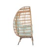 Wicker Egg Chair, Indoor Outdoor Lounger, With 5 Cushions, Egg Chair, Garden Rattan Egg Chair, For Patio, Backyard, Living Room, Bedrooms, Garden - 3 of 4