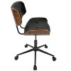 PAGED Swivel Office Chair Mid-Century Modern Desk Chair Adjustable Task Chair with Stylish Wood Back for Office, Bedroom - 2 of 4