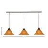 Toltec Lighting Any 3 - Light Chandelier in  Dark Granite with 14" Tiger Shade - 2 of 2