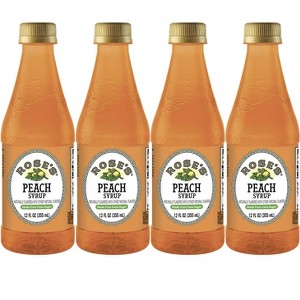 Rose’s Peach Syrup 4 Pack 12 OZ Bottle, | Perfect for Cocktails, Beverages, and Mixers - 1 of 4