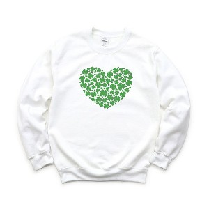 Simply Sage Market Women's Graphic Sweatshirt Shamrock Heart St. Patrick's Day - 1 of 3