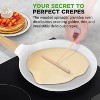 NutriChef 9.45” Non-Stick Crepe Pan with Wooden Spreader - White Cream Marble - NCMKCP0024WT - 2 of 4