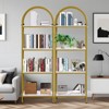 Industrial Arched Bookshelf 4-Tier - Metal Corner Shelf w/Adjustable Feet, Freestanding Bookcase for Living Room, Heavy-Duty Display Storage - 4 of 4