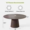 PexFix 60" Round Dining Table for 6 People Modern Pedestal Table with Fluted Cone Base & Wood MDF Top for Small Space Kitchen Dining Room Cafe Walnut - 4 of 4