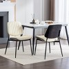 Set of 2 Mid-Century Modern Faux Leather Upholstered Dining Chairs with Curved Backrest, Armless Chairs for Dining Room or Kitchen-Panipeachy - 2 of 4