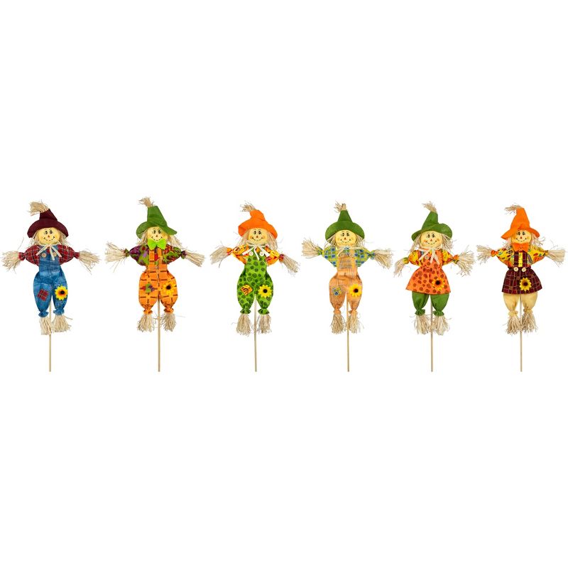 Northlight Set of 6 Fall Harvest Scarecrow Picks 24", 1 of 6