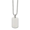 Chisel Stainless Steel Brushed and Polished Reversible Dog Tag on a 22" Ball Chain Necklace - 2 of 3
