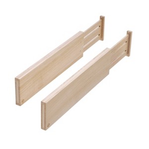 iDESIGN Renewable Wood Collection in Paulownia Wood Expandable Tall Drawer Divider Insert: Kitchen Cabinet Organizer, 17" Depth - 1 of 4