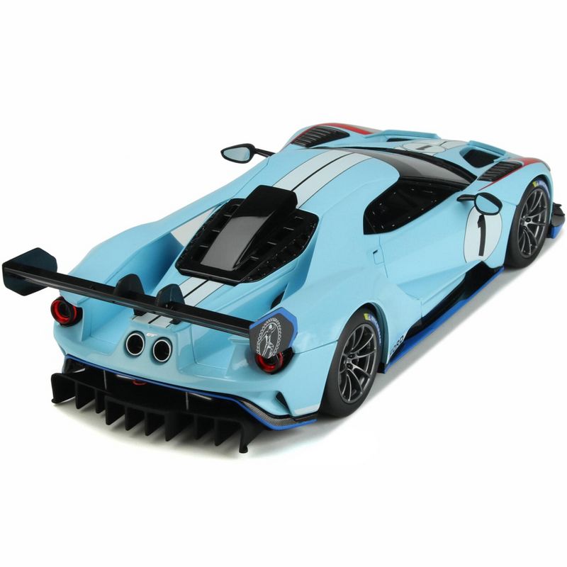 2021 Ford GT MK II #1 Light Blue with White Stripes "Heritage Edition" 1/18 Model Car by GT Spirit, 5 of 7