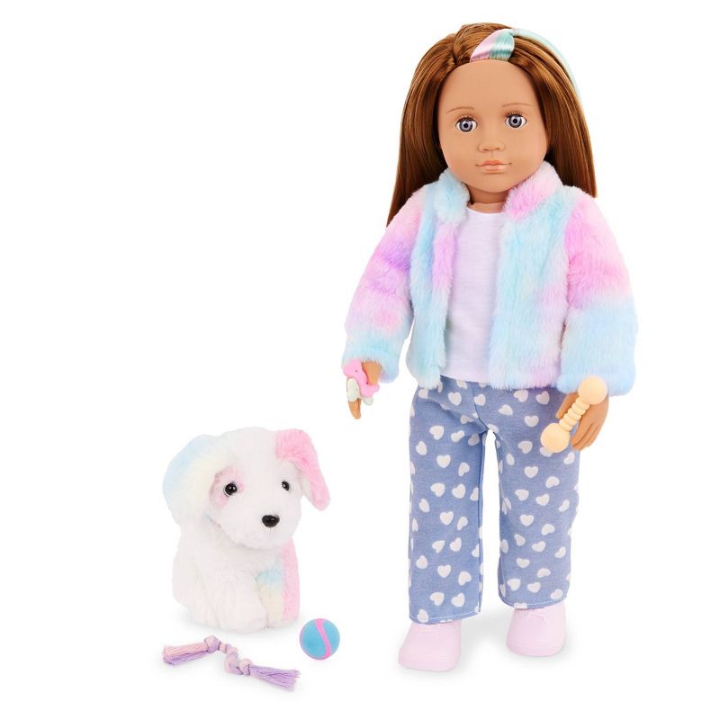 Our Generation Skylar &#38; Bow Matching 18&#39;&#39; Doll &#38; Pet Rainbow Puppy Set, 3 of 10