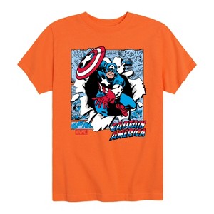 Boys' - Marvel - Captain America Panels Short Sleeve Graphic T-Shirt - 1 of 4