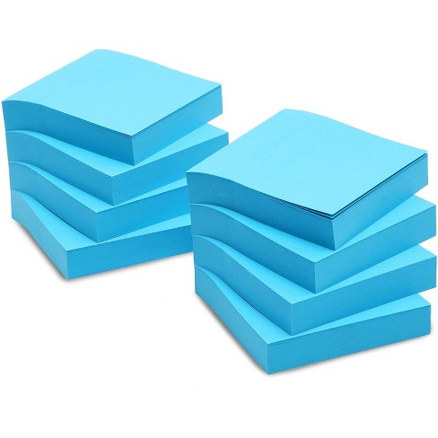 8-pad Sticky Notes 3x3 Inch Bright Blue Self-stick Pads, 100-sheet Per Pad,  Total 800 Sheets : Target