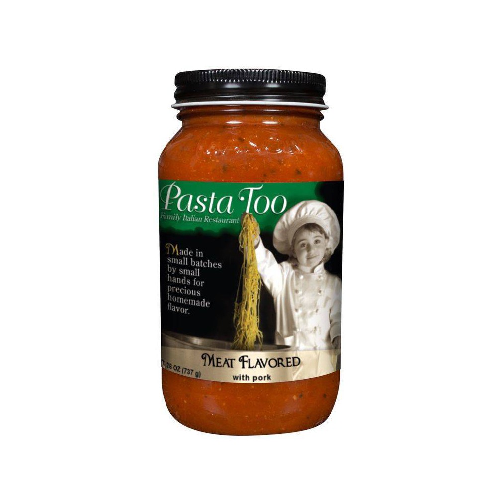 Pasta Too Meat Flavored Roasted Pork Sauce - 26oz