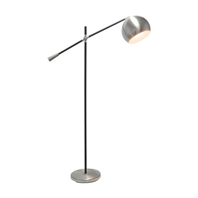 Edison Adjustable Gray 58'' Industrial Floor Lamp with Dome Shade