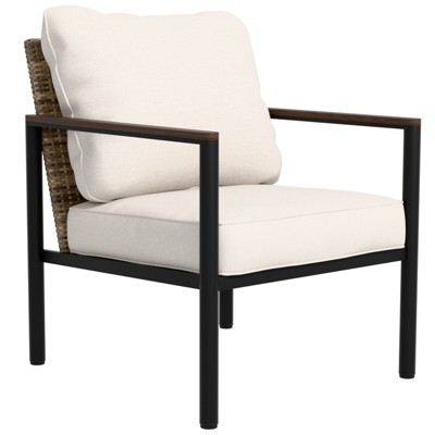 EAGLE PEAK Sunset Dune Collection Modern Patio Furniture Chair, Wicker Metal Outdoor Dining Chairs