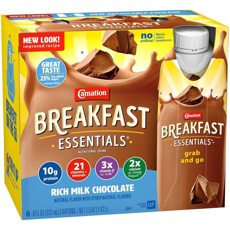 Carnation Breakfast Essentials Ready to Drink Rich Milk Chocolate - 6ct/48 fl oz, 3 of 9