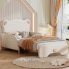Twin XL Upholstered Sofa Bed with Bear Shaped Headboard - 3 of 4