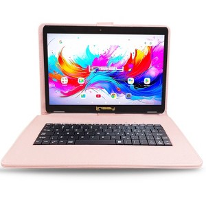 LINSAY 10.1"Octa Core  256GB Storage Android 15 Tablet with Pink Style Keyboard - 1 of 3