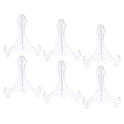 Unique Bargains Plastic Folding Clear Picture Frame Decorative Holder Stands 6 Pcs