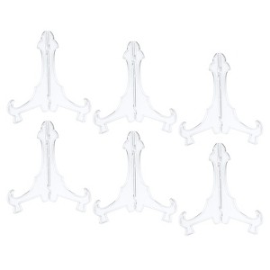 Unique Bargains Plastic Folding Clear Picture Frame Decorative Holder Stands 6 Pcs - 1 of 4