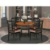 HomeStock 5-Pc Black and Cherry Finish Solid Wood Top - Round Dining Room Set - Seats-4 - 2 of 4