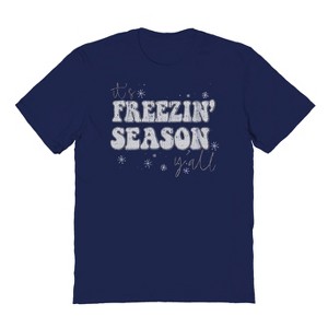 Rerun Island Men's Christmas It'S Freezin Season Short Sleeve Graphic Cotton T-shirt - 1 of 1