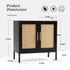 LIKEPAY Rattan Buffet 2-Door Storage Sideboard Cabinet with Adjustable Legs - 2 of 4