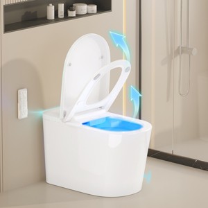 Vipbear Tankless Smart Toilet with Warm Water and Dry,Auto Open/Close Lid Toilet/Foot Sensor and Night Light, Auto Flush Elongated One Piece Toilet - 1 of 4
