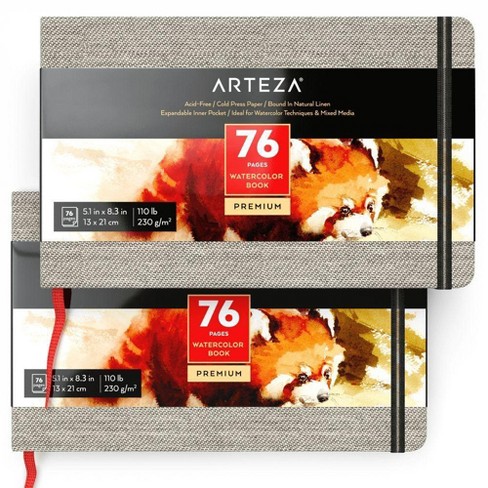 64 Sheets Mixed Media Painting Watercolor Pad (2) - 9x12 Sheets Cover - Double-Sided Paper, Ideal for Painting, Coloring, Sketching