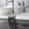 Creative Scents Gray Fingertip Monogrammed Towels Silver Embroidered - 2 of 4