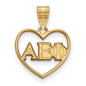 Black Bow Jewelry 14k Yellow Gold Plated Sterling Silver Alpha Epsilon Phi Greek Life Pendant - 1 of 3