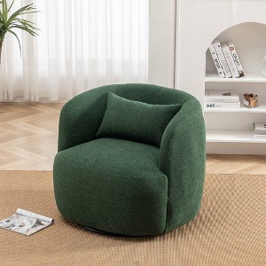 Boucle Upholstered Swivel Armchair - Kinwell - 1 of 4