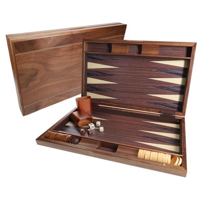 We Games Travel Wood Inlaid Backgammon Board Game Set - 19 In. : Target