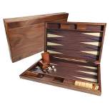 WE Games Travel Wood Inlaid Backgammon Board Game Set - 19 in.