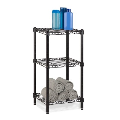 Honey-Can-Do 3 Tier Adjustable Storage Shelving Unit Black