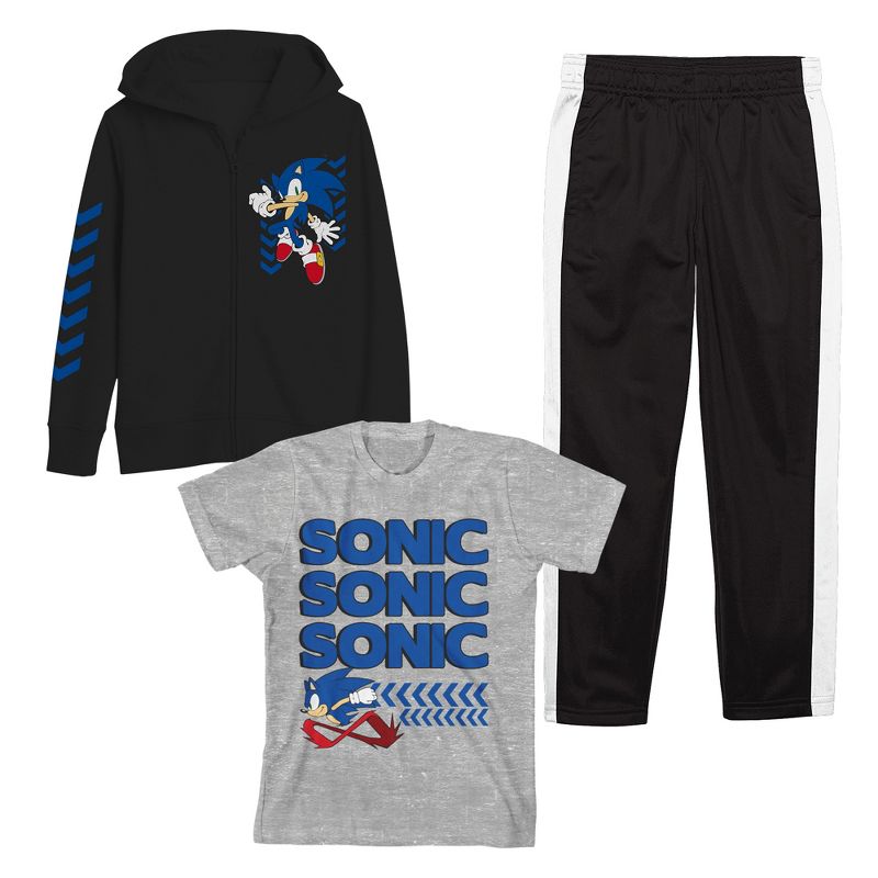 Youth Boys Sonic 3 pc Hoodie Jogger T-shirt combo, 1 of 5